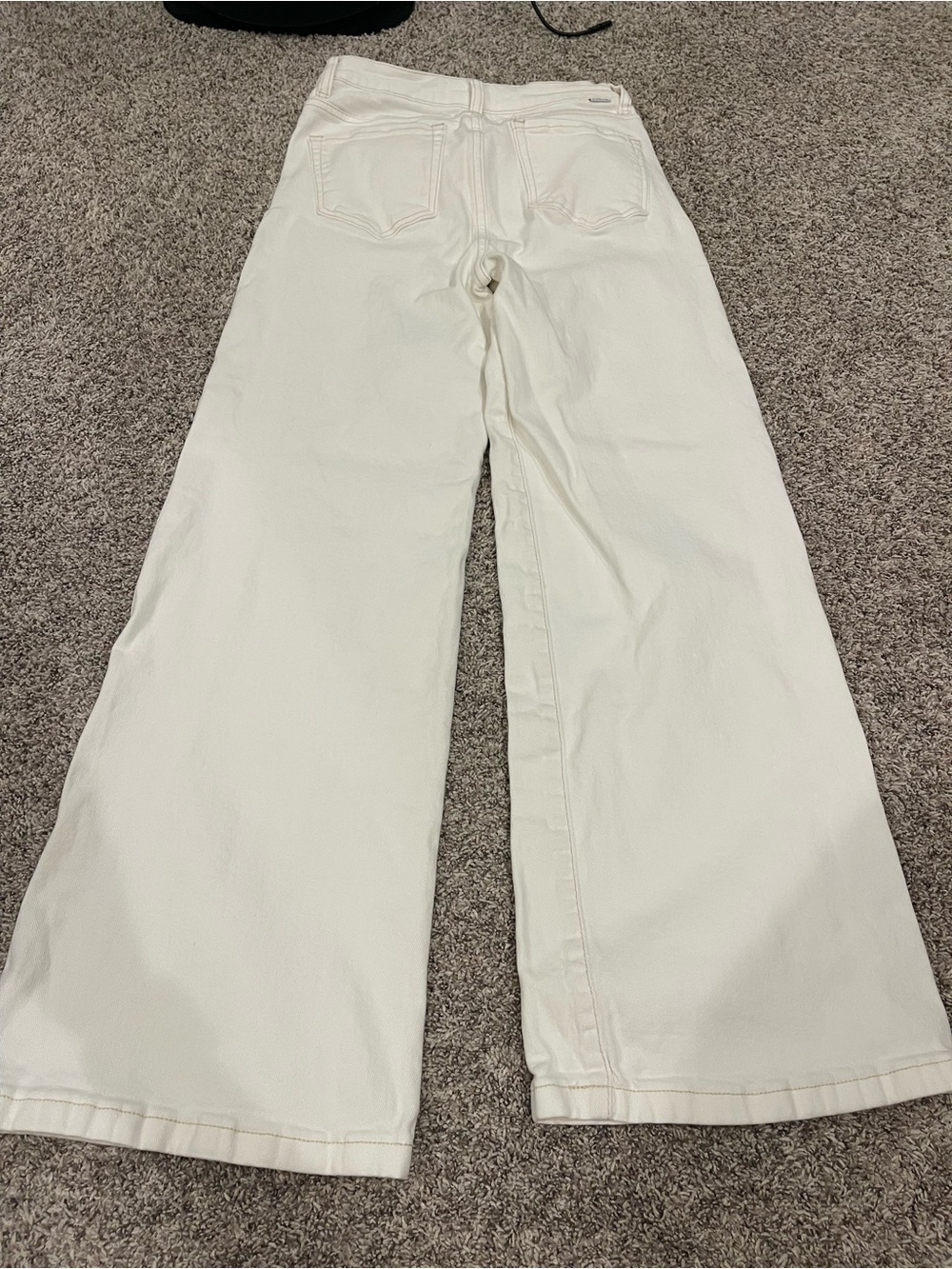 Risen High Rise Wide Leg Jeans - Cream Size 5/27 - Picture 5 of 5